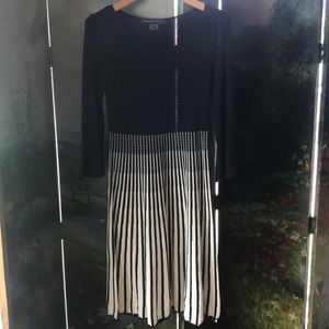 French Connection Black and Ivory knit dress